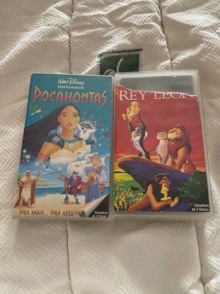Películas VHS Disney Pocahontas y Rey León