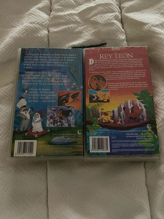 Películas VHS Disney Pocahontas y Rey León