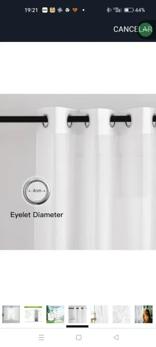 Juego 2 Cortinas Blancas Translucidas