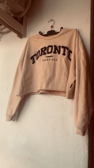 Sudadera corta beige Toronto