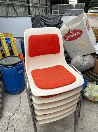 Pack 6 Sillas Vintage Naranja y Blanco