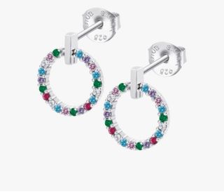 Pendientes Aro Multicolor Plata 925 Lotus