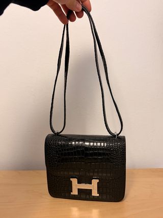 Bolso Hermès Negro Cocodrilo