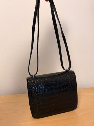 Bolso Hermès Negro Cocodrilo