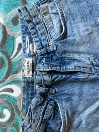 Bershka Pantalón Corto Hombre Azul Roto