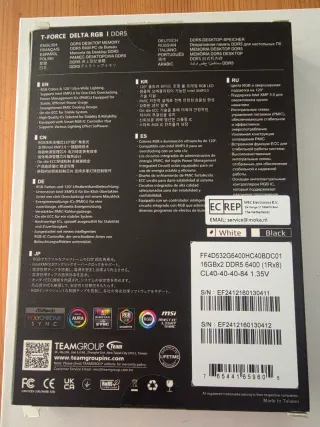 Memoria ram DDR5 16GB 6400MHz RGB