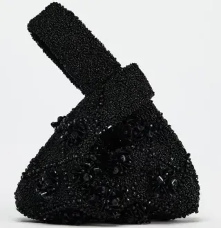 Bolso Zara negro con pedrería