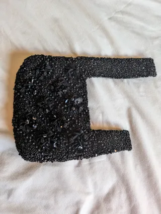 Bolso Zara negro con pedrería