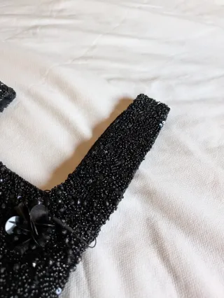 Bolso Zara negro con pedrería