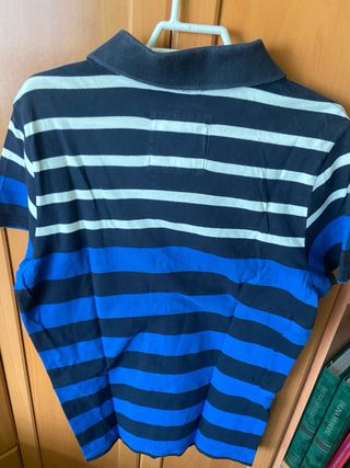Polo Hollister Talla M Rayas Azul Marino y Blanco