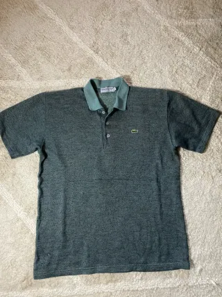 Polo Lacoste verde retro vintage talla M