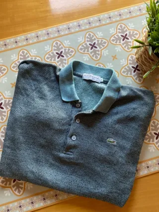 Polo Lacoste verde retro vintage talla M