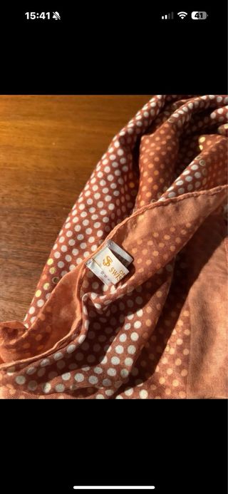 Pashmina Swiss Jeans pois oro e arancio