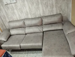 Sofá modular chaise longue gris