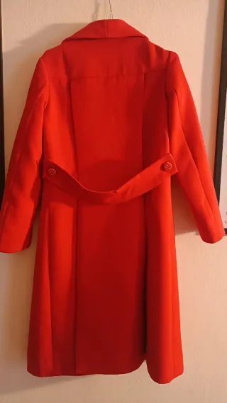 Cappotto rosso vintage lungo taglia S