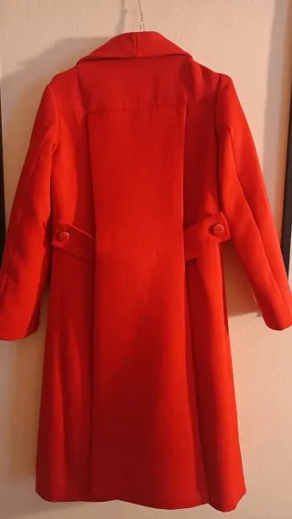 Cappotto rosso vintage lungo taglia S