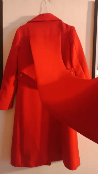 Cappotto rosso vintage lungo taglia S