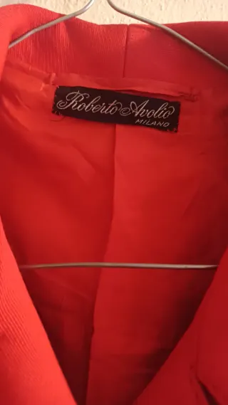 Cappotto rosso vintage lungo taglia S