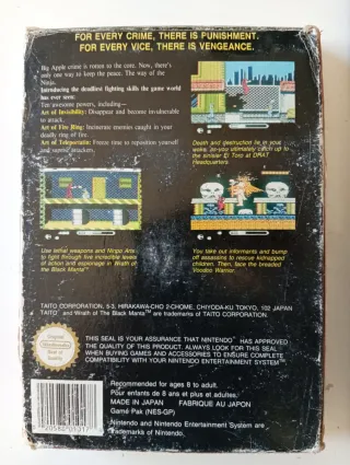 NES Wrath of the Black Manta Nintendo