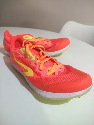 Zapatillas Pista Atletismo Mujer Naranja/Rosa