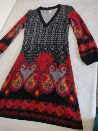 Vestido invierno estampado manga larga