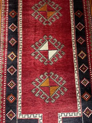 Alfombra Persa Lana Negra Roja