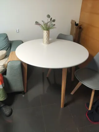 Mesa redonda blanca 100 cm