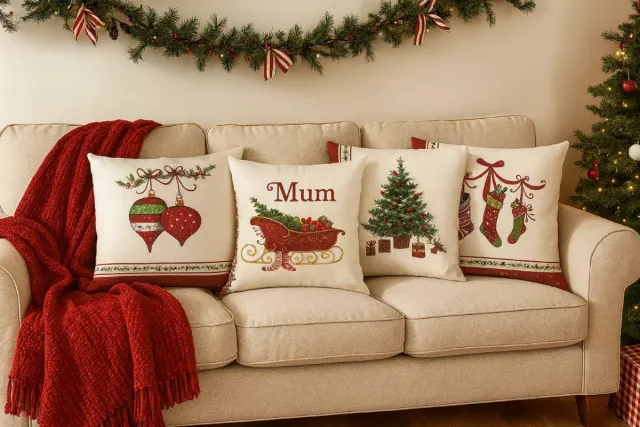 4pzs.Fundas para cojínes  45x45.Motivos Navideños