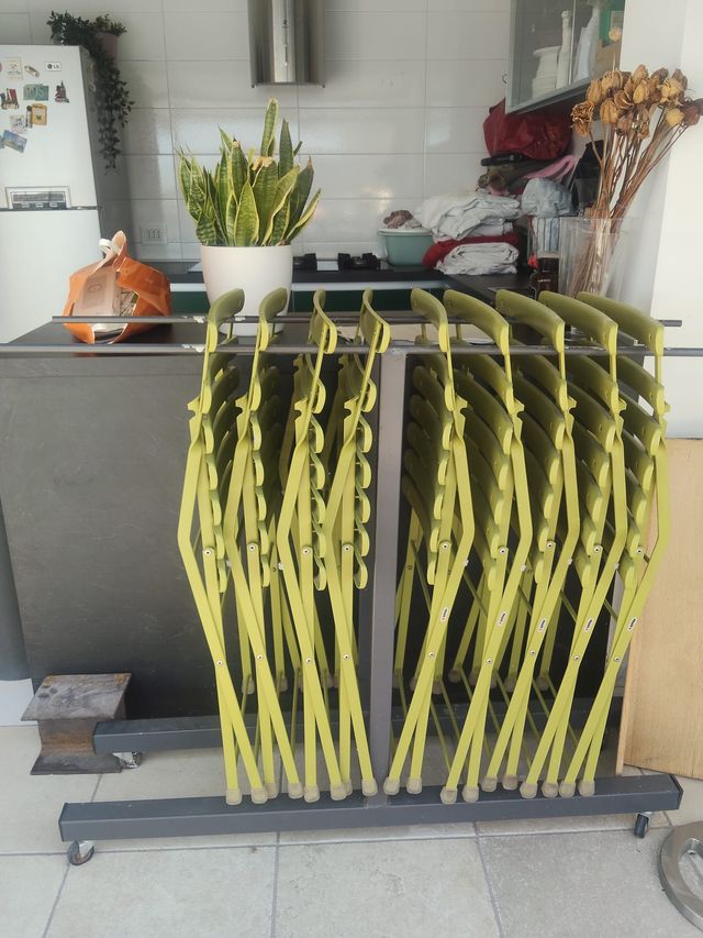 10 Sedie pieghevoli EMU Arc en Ciel verdi + carrel