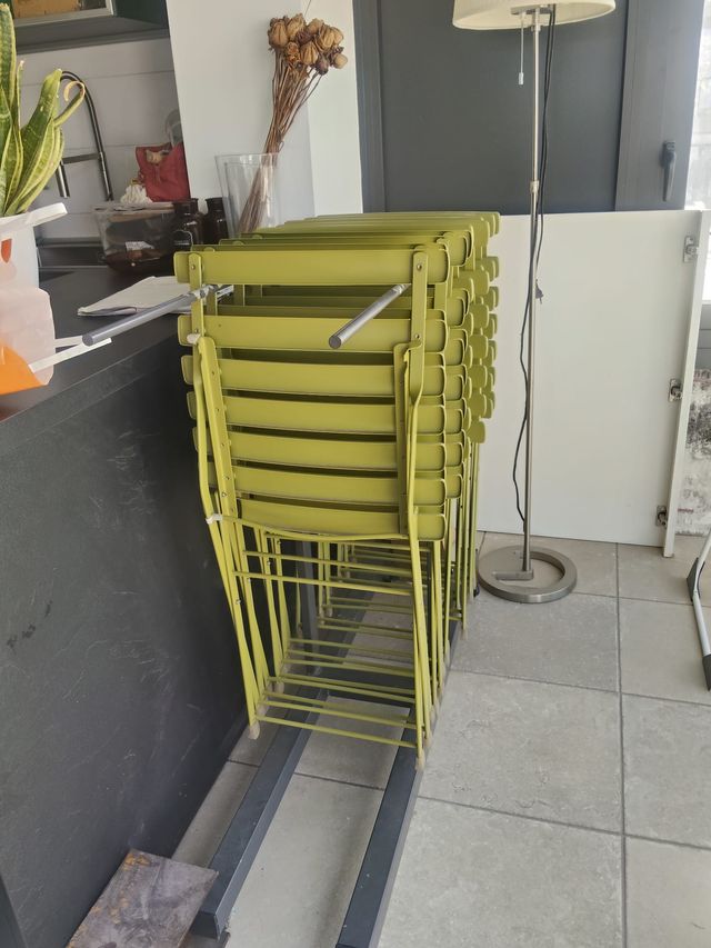 10 Sedie pieghevoli EMU Arc en Ciel verdi + carrel