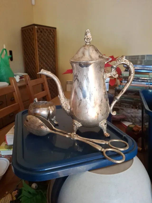 Juego de cafe silver: cafetera y azucarero