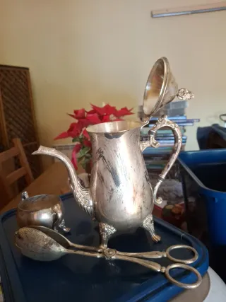 Juego de cafe silver: cafetera y azucarero