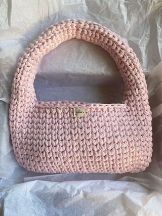 Bolso rosa tejido