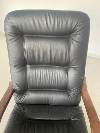 Silla de despacho piel y madera