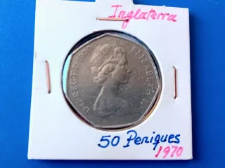 Moneda 50 Peniques Inglaterra 1970