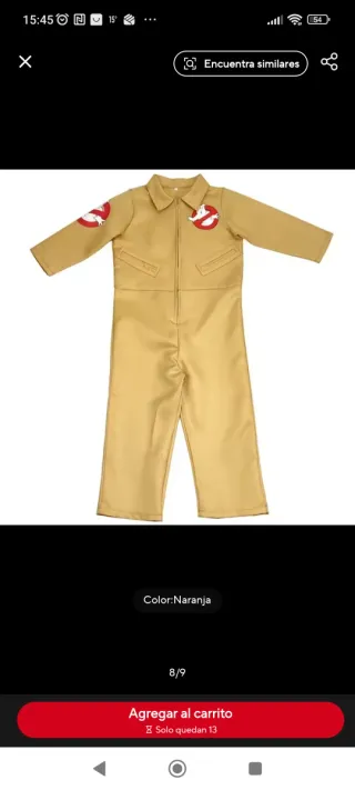 Disfraz Cazafantasmas, talla 190.