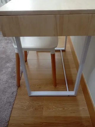 Tavolo da trucco in legno e metallo con sedia NUOVO