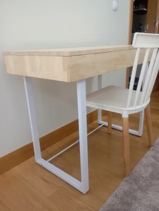 Tavolo da trucco in legno e metallo con sedia NUOVO