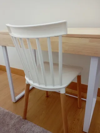 Tavolo da trucco in legno e metallo con sedia NUOVO