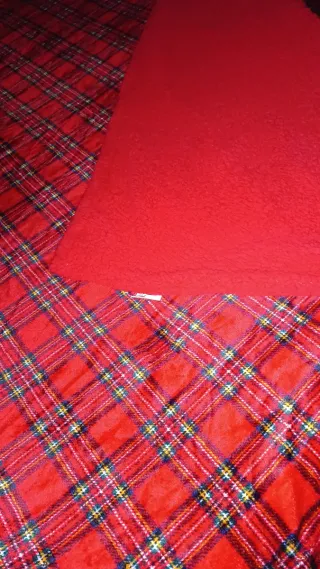 Coperta Natalizia Pile Rosso Tartan