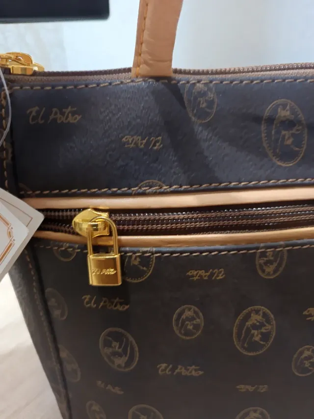 Bolso El Potro Marrón y Beige Nuevo