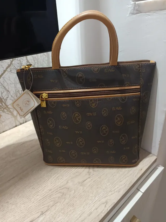Bolso El Potro Marrón y Beige Nuevo