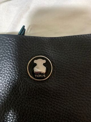Bolso Tous Piel Negro y Turquesa