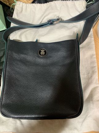 Bolso Tous Piel Negro y Turquesa