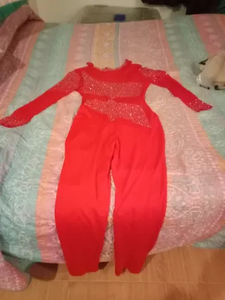 Mono fiesta lentejuelas rojo talla XL
