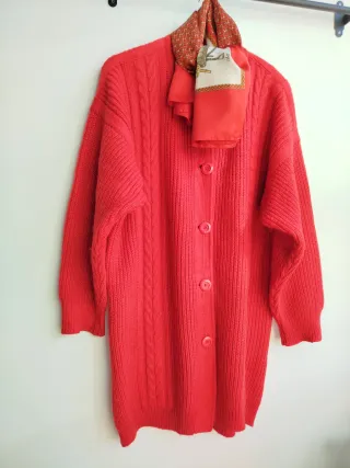 Abrigo Lana Rojo Talla M