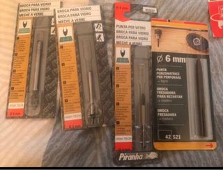 Lote Brocas para vidrio Piranha 4mm y 6mm y 8 mm