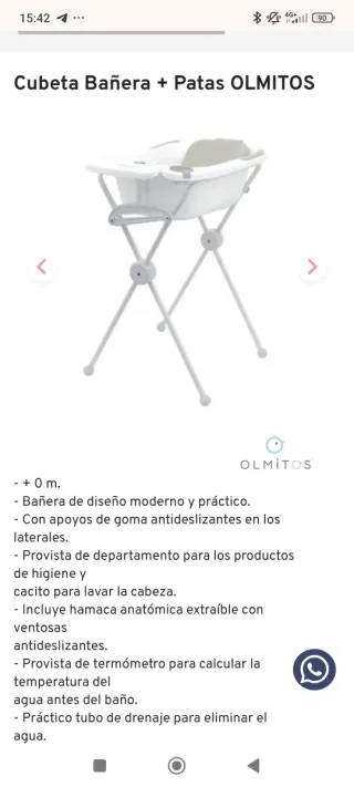 Bañera bebé Olmitos con patas ULTIMO PRECIO