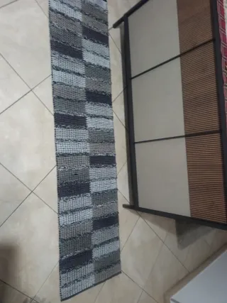 Tappeto cucina/sala grigio e bianco