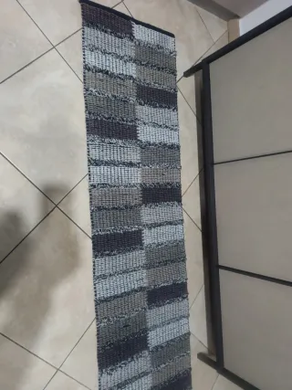 Tappeto cucina/sala grigio e bianco